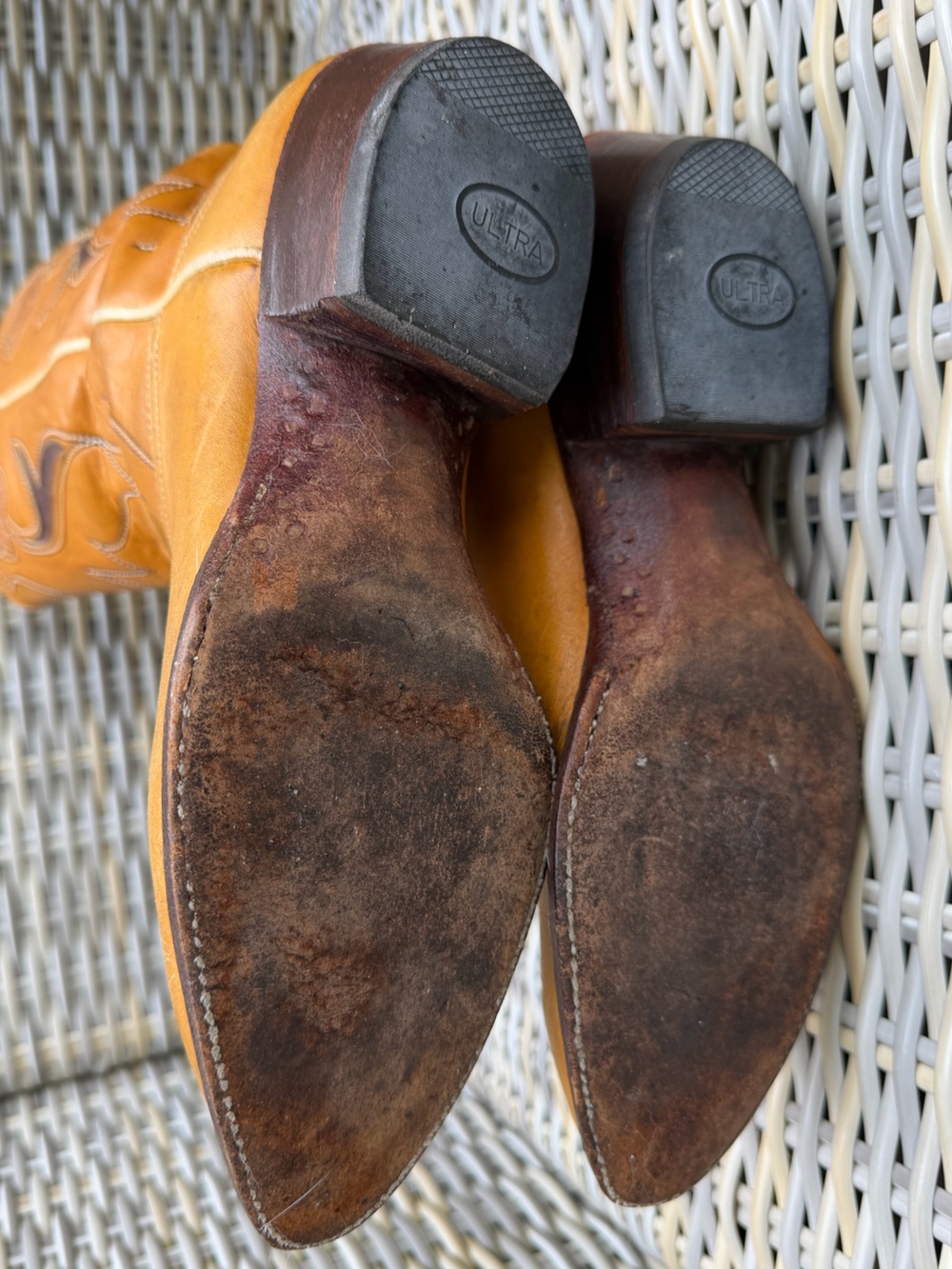Vintage Ralph Lauren Cowboy Western Boots 7.5 8 Tooled 70s Rodeo Queen - Picture 16 of 16